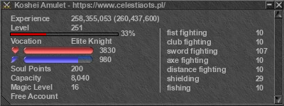 Signature for player Koshei Amulet